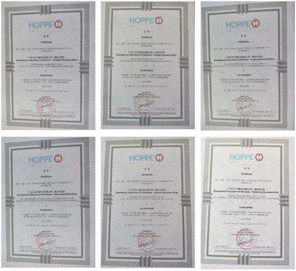 Germany Haobo Issued Certificates to Today's Doors and Windows Stores